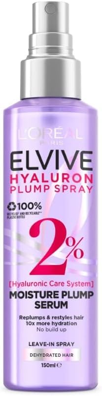 L'Oréal Paris, Hair Serum, Replumping & Reshaping, Elvive Hyaluron Plump 24/7 Replumping Serum, 150ml