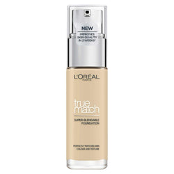 L'Oréal Paris Foundation for Face, Skincare Infused with Hyaluronic Acid, True Match Hydrating Liquid Foundation for All Skin Tones, 3N Creamy Beige, 30ml