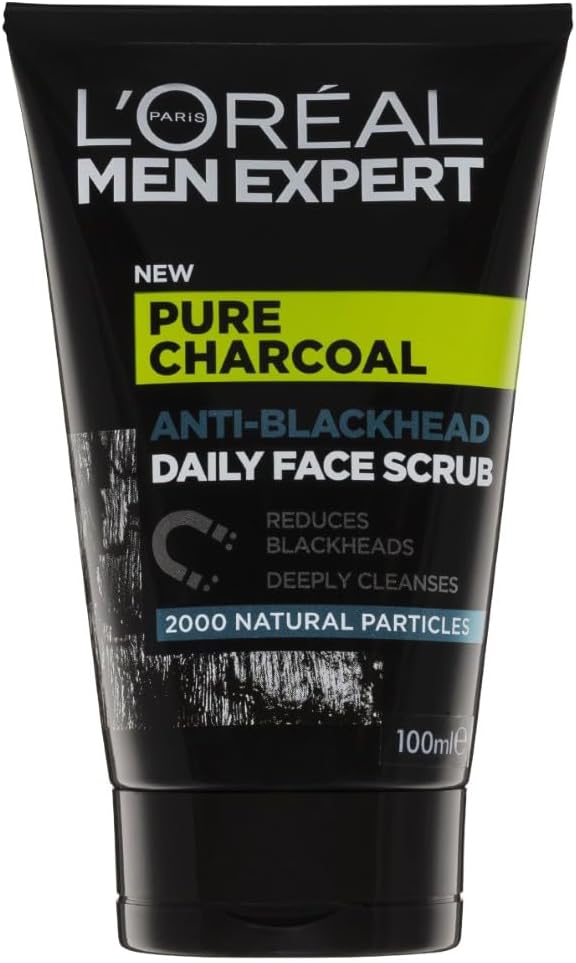 L'Oreal Paris Men Expert Pure Power Face Scrub For Men, Exfoliating Blackhead Wash, for Oily Skin and Breakouts, 100ml