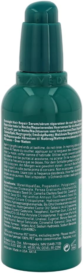 Botanical Repair Strengthening Overnight Serum by Aveda for Women - 3.4 oz Serum