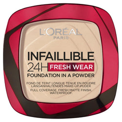 L'Oréal Paris Powder Foundation, Full Coverage, Mattifying, Heat and Humidity proof, Sweat-proof, Infallible, True Beige, 1g