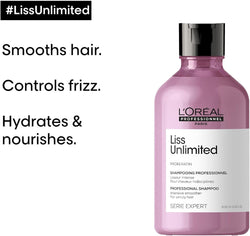 L’Oréal Professionnel Liss Unlimited Shampoo | Salon Grade Long-Lasting Frizz & Humidity Protection With Moisture | For Frizzy & Textured Hair Types, With Prokeratin | 250ml