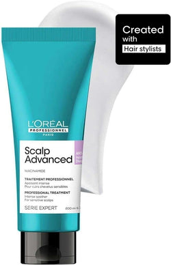 L’Oréal Professionnel Scalp Advanced Anti-Discomfort Treatment | Salon Grade Treatment For Sensitive Scalps | Enriched with Niacinamide | 200 ml