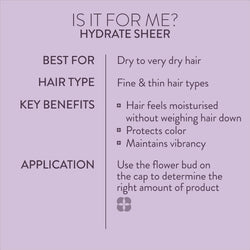 Pureology Hydrate Sheer Nourishing Shampoo | For Fine, Dry Color Treated Hair | Sulfate-Free | Silicone-Free | Vegan | 266 ml