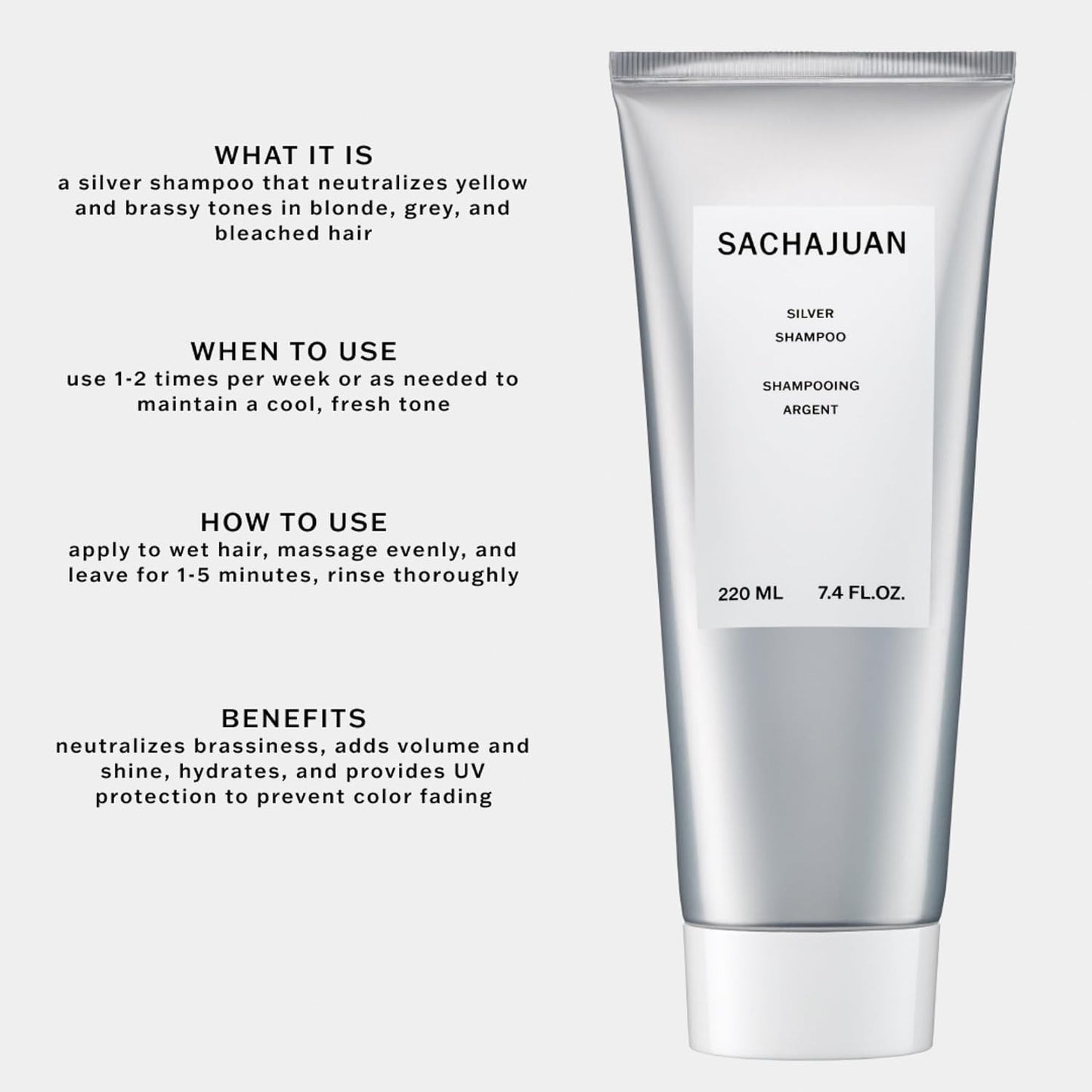 Sachajuan Silver Shampoo for Women 7.4 oz Shampoo