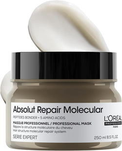 L'Oréal Professionnel Absolut Repair Molecular Mask | Repairing Salon Haircare for Damaged Hair | Peptides & Amino Acids | 250ml