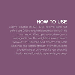 KEVIN.MURPHY NIGHT.SHIFT Overnight Hair Serum - For Dry or Frizzy Hair - Frizz Control Hair Moisturiser, Leave In Hair Treatment with Hyaluronic Acid & Kakadu Plum - 100mL
