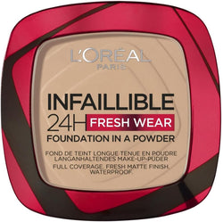 L'Oréal Paris Powder Foundation, Full Coverage, Mattifying, Heat and Humidity proof, Sweat-proof, Infallible, True Beige, 1g