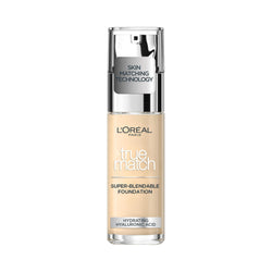 L'Oréal Paris Foundation for Face, Skincare Infused with Hyaluronic Acid, True Match Hydrating Liquid Foundation for All Skin Tones, 3N Creamy Beige, 30ml