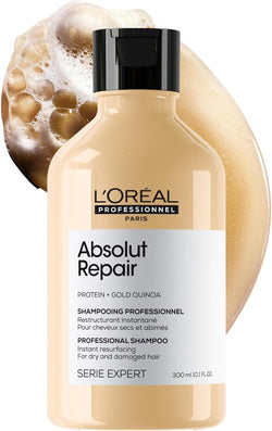 L'Oreal Professionnel Absolut Repair Shampoo | Salon Grade Protein Hair Treatment | Repairs Damage & Provides Shine | With Quinoa & Proteins | For Dry Damaged Hair