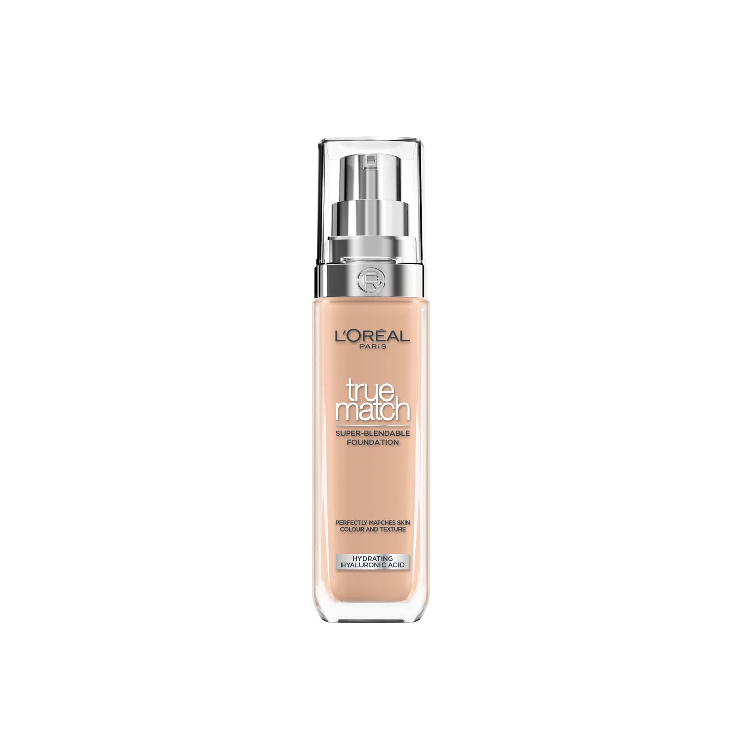 L'Oréal Paris Foundation for Face, Skincare Infused with Hyaluronic Acid, True Match Hydrating Liquid Foundation for All Skin Tones, 3N Creamy Beige, 30ml