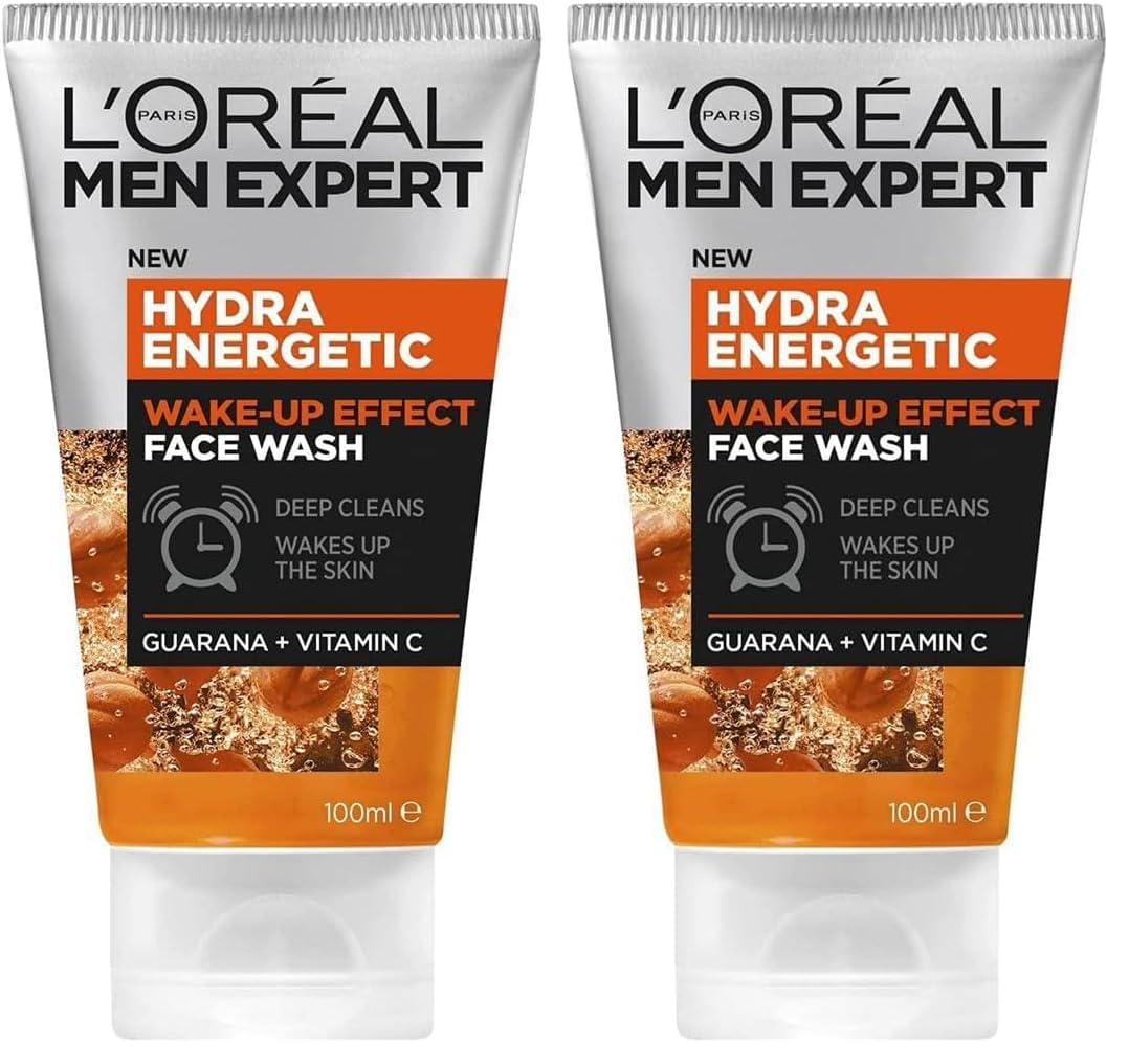 L’Oréal Paris Exfoliating Scrub, Cleanses Skin, Wake-Up Effect Wash, Men Expert Hydra Energetic, 100ml