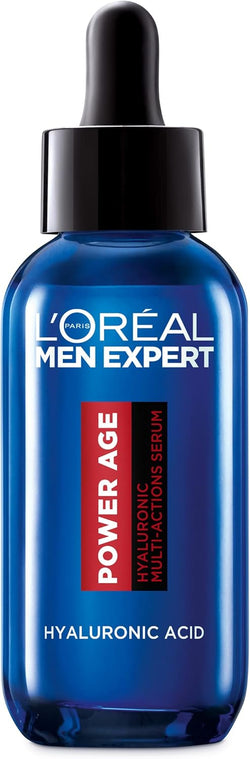 L'Oreal Paris Men Expert Power Age Multi-Action Serum 30ml, with Hyaluronic Acid, to Intensely Firm Skin & Visibly Reduce Wrinkles, Deeply Hydrate Skin