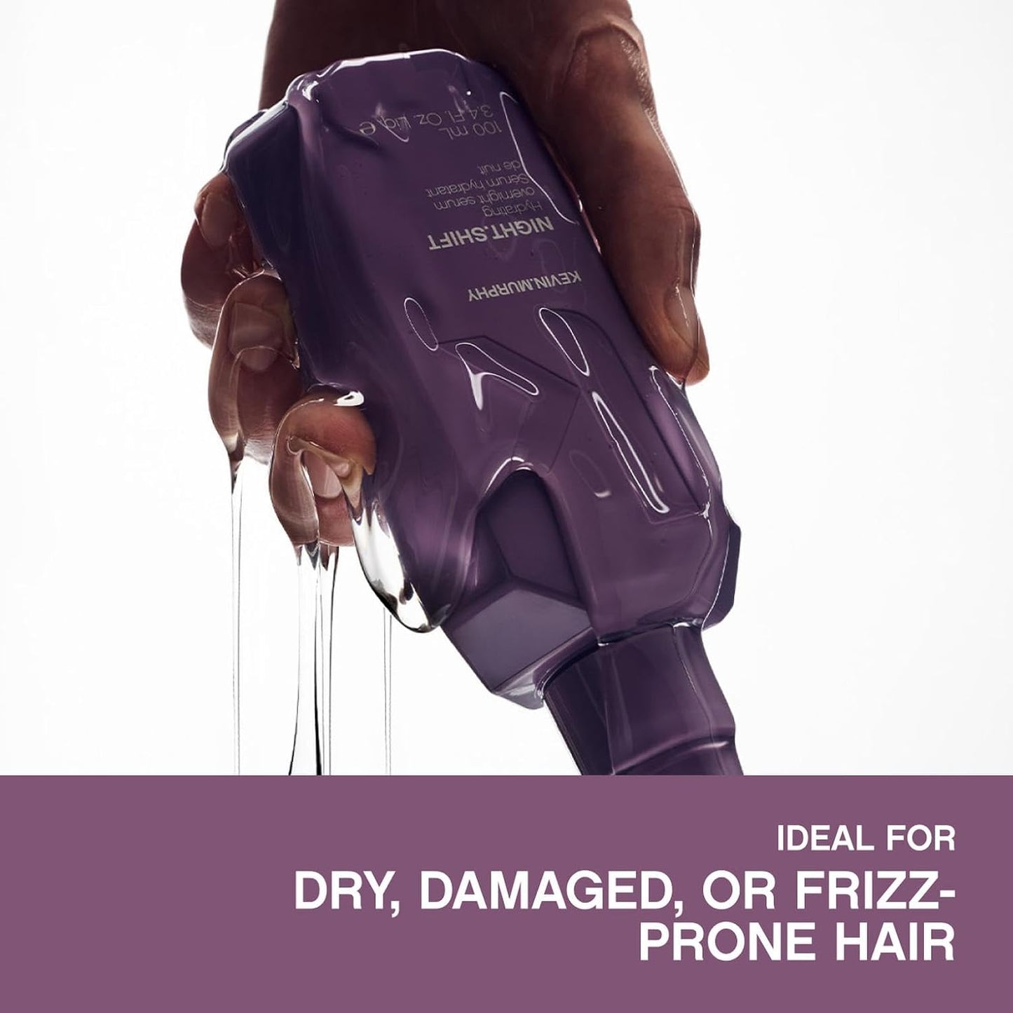 KEVIN.MURPHY NIGHT.SHIFT Overnight Hair Serum - For Dry or Frizzy Hair - Frizz Control Hair Moisturiser, Leave In Hair Treatment with Hyaluronic Acid & Kakadu Plum - 100mL