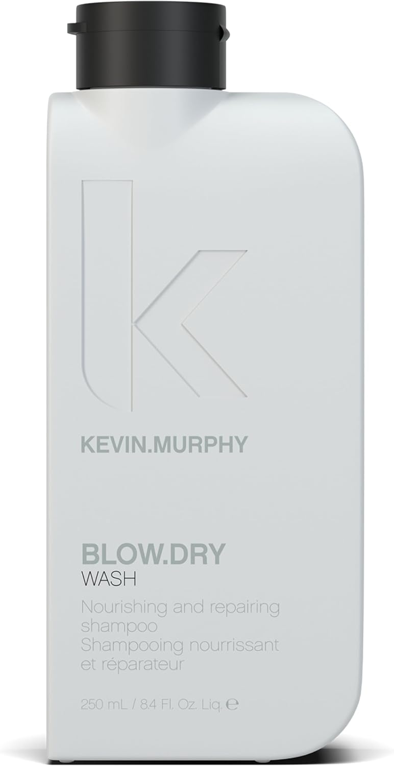 KEVIN.MURPHY BLOW.DRY WASH Nourishing Shampoo - For Dry, Damaged & Coloured Hair - Sulphate-Free Heat Protection Shampoo with Hydrolyzed Pea Protein & Wood Bark Complex - 250mL