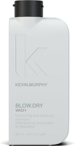 KEVIN.MURPHY BLOW.DRY WASH Nourishing Shampoo - For Dry, Damaged & Coloured Hair - Sulphate-Free Heat Protection Shampoo with Hydrolyzed Pea Protein & Wood Bark Complex - 250mL