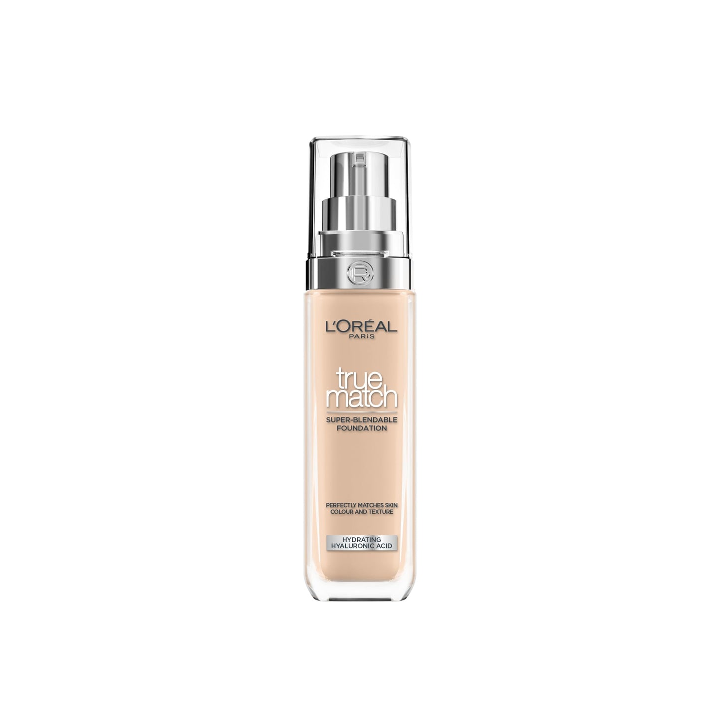 L'Oréal Paris Foundation for Face, Skincare Infused with Hyaluronic Acid, True Match Hydrating Liquid Foundation for All Skin Tones, 3N Creamy Beige, 30ml