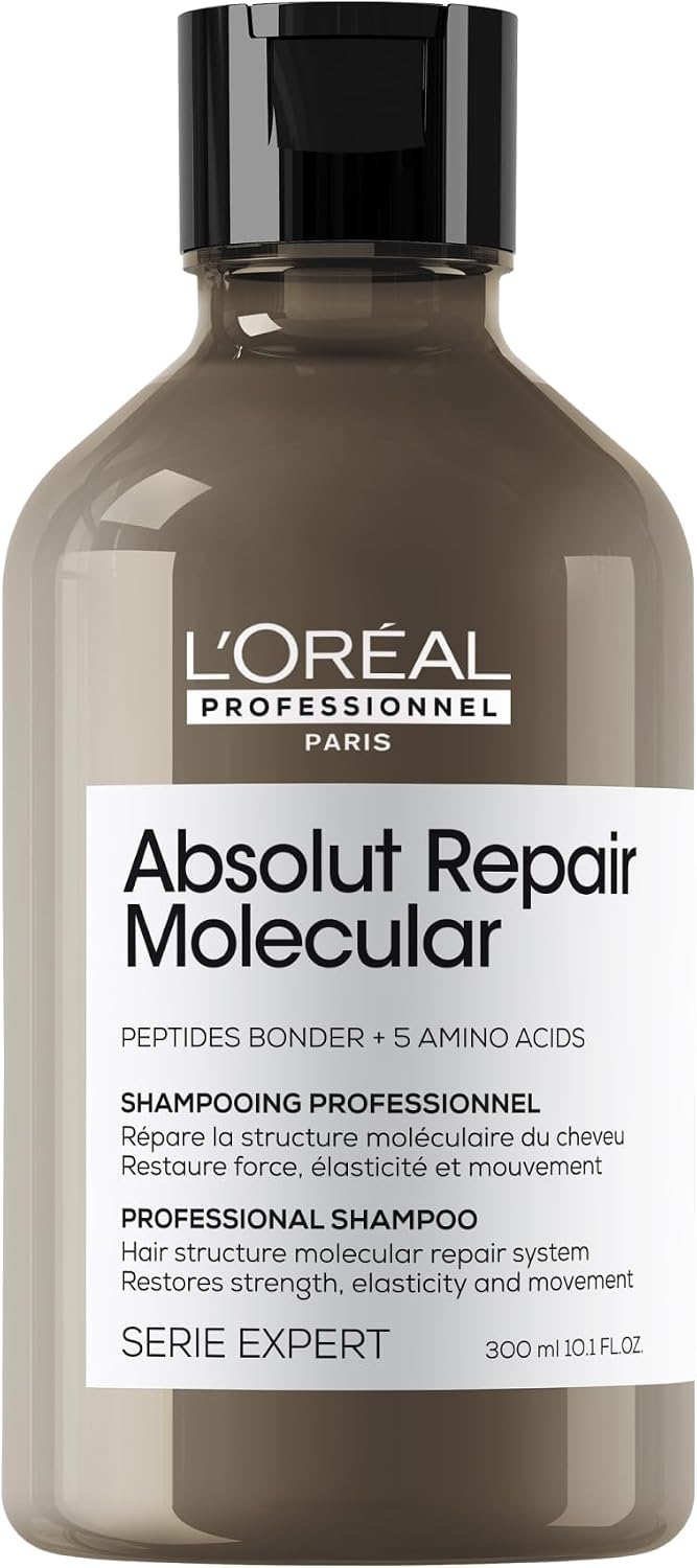 L'Oréal Professionnel Molecular Repair Shampoo | Salon Grade Peptides Bonder | For Extremely Dry Damaged Hair | Amino Acids | Repair Hair Damage & Restore Strength | Strengthening Bonds | Sulfate-Free