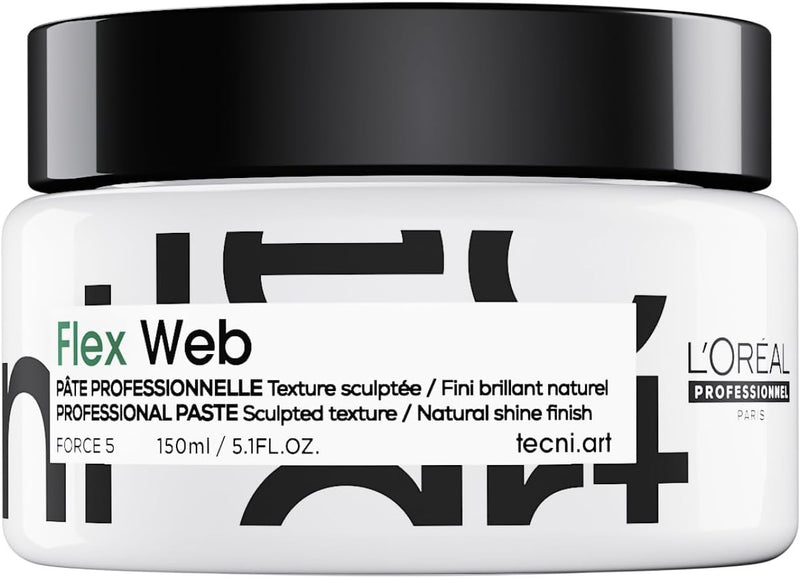 L’Oréal Professionnel Web Sculpting Paste| Salon Grade Strong Hold Pomade and Styling Gel | 150ml