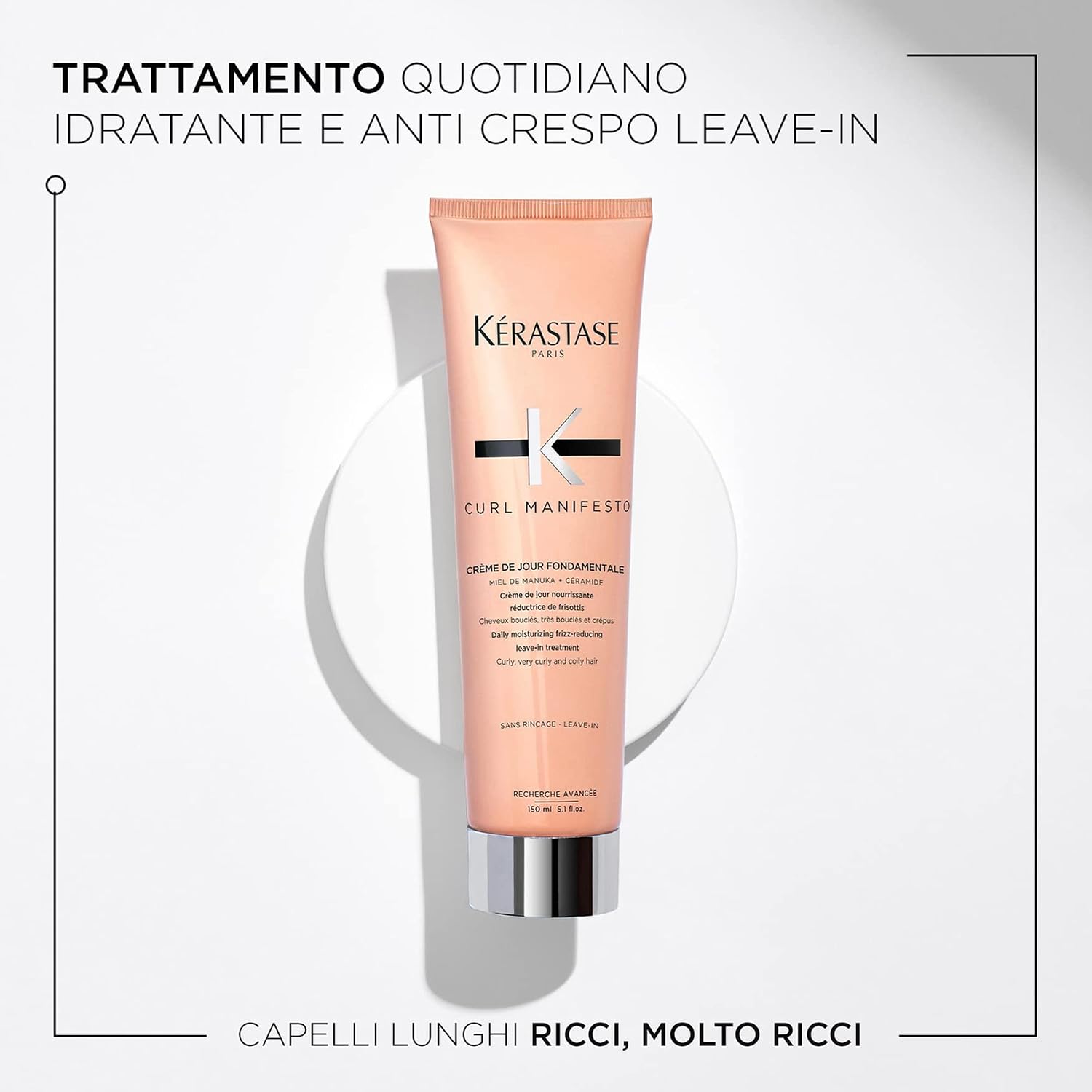 Kerastase Curl Manifesto Creme De Jour Fondamentale Hair Cream Daily Moisturizing Frizz-Reducing Leave-in Treatment - For Curly Hair 150ml