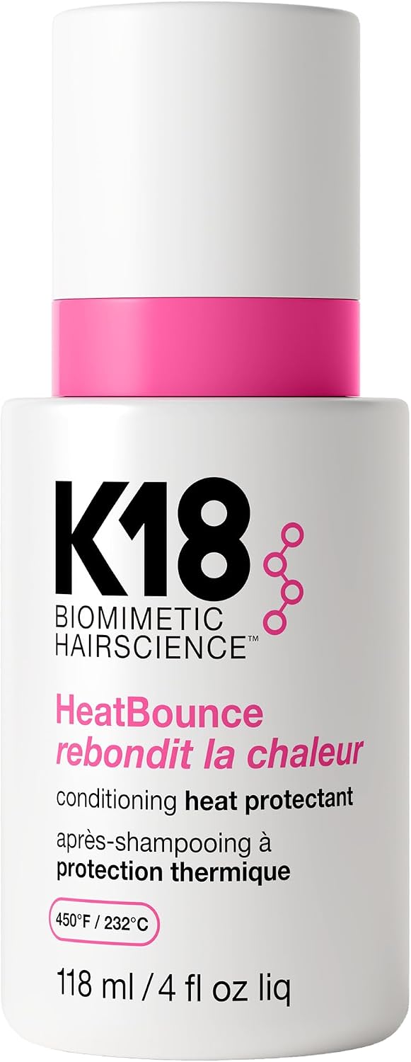 K18 HeatBounce Conditioning Heat Protectant Spray, 120ml - 232°C Protection, Detangles, Smooths with Resilicore Technology - For All Hair Types and Extensions
