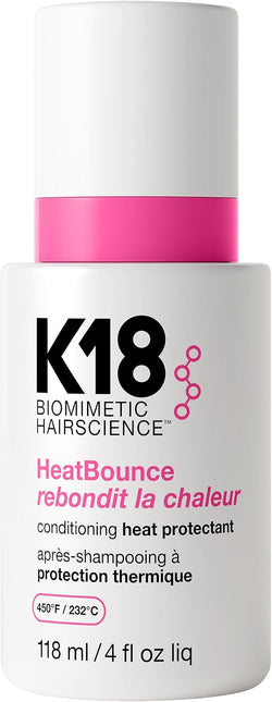 K18 HeatBounce Conditioning Heat Protectant Spray, 120ml - 232°C Protection, Detangles, Smooths with Resilicore Technology - For All Hair Types and Extensions