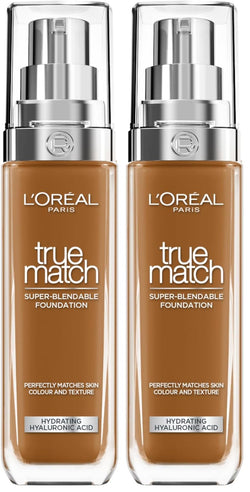 L'Oréal Paris Foundation for Face, Skincare Infused with Hyaluronic Acid, True Match Hydrating Liquid Foundation for All Skin Tones, 3N Creamy Beige, 30ml