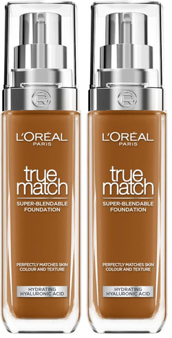 L'Oréal Paris Foundation for Face, Skincare Infused with Hyaluronic Acid, True Match Hydrating Liquid Foundation for All Skin Tones, 3N Creamy Beige, 30ml