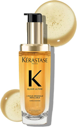 Kérastase Elixir Ultime Hair Oil, For Dull, All Hair Types, Strengthens, Nourishes and Protects From Heat, With Argan and Camellia Oil, L'Huile Originale, 75ml