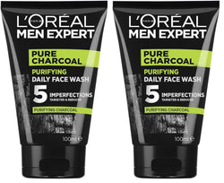 L'Oréal Paris Face Wash For Men, Cleanses and Purifies, For Oily Skin and Breakouts, With Oak Charcoal, Men Expert Pure Power Charcoal, 100ml