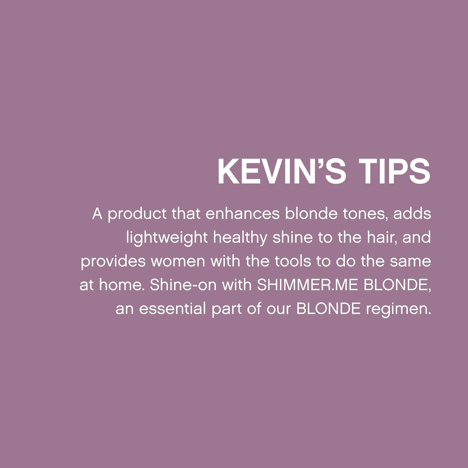 KEVIN.MURPHY SHIMMER.ME BLONDE Hair Shine & Repair Treatment - For Blonde, Grey & Highlighted Hair - Gloss & Toner Spray with Vitamins - 100mL