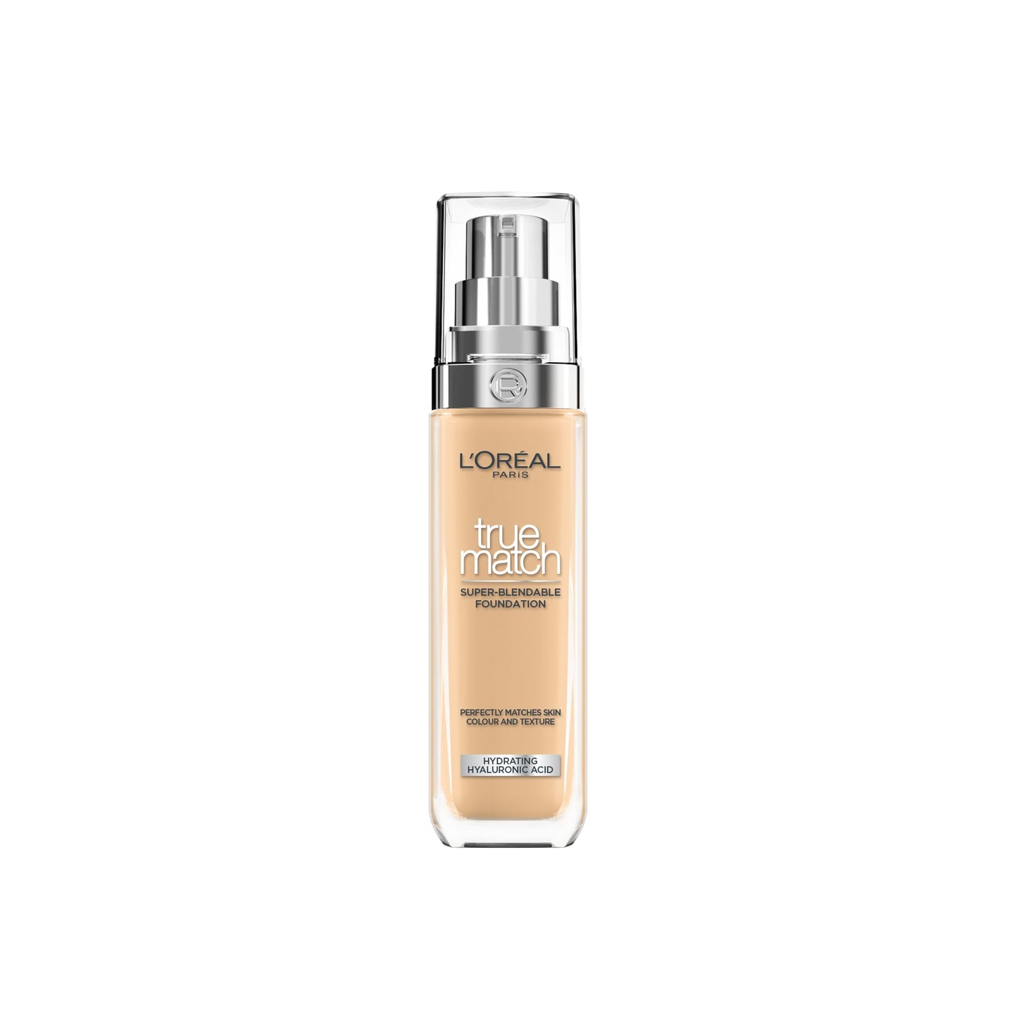 L'Oréal Paris Foundation for Face, Skincare Infused with Hyaluronic Acid, True Match Hydrating Liquid Foundation for All Skin Tones, 3N Creamy Beige, 30ml