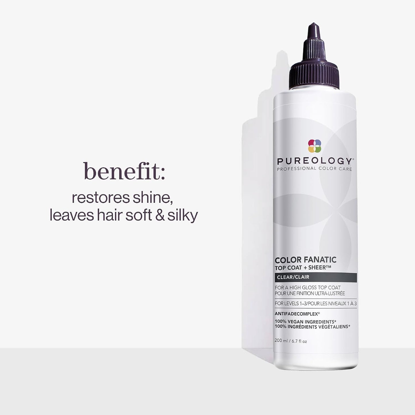 Pureology Color Fanatic Top Coat + Tone - Maintains Hair Color Treatment, Adds Vibrancy to Natural Hair Color, Smooths & Adds Shine | 200 ml