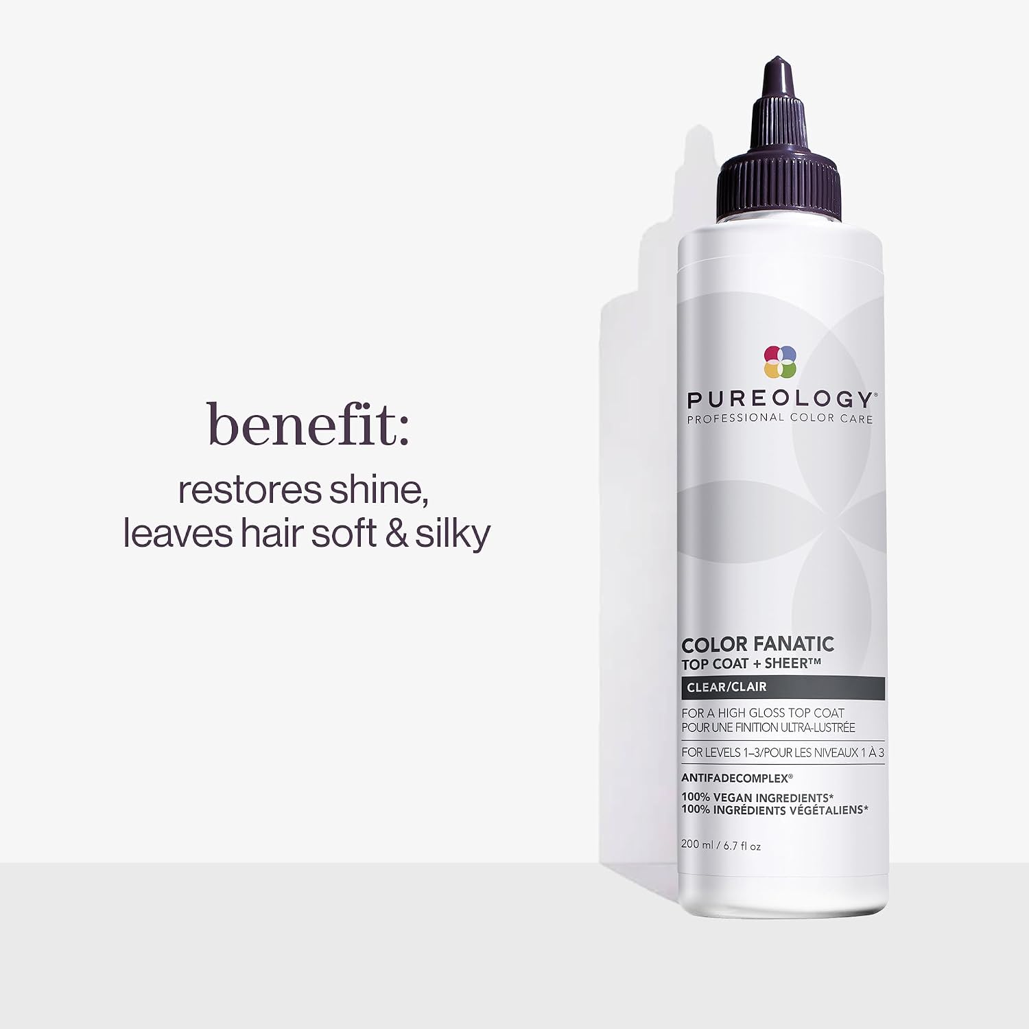 Pureology Color Fanatic Top Coat + Tone - Maintains Hair Color Treatment, Adds Vibrancy to Natural Hair Color, Smooths & Adds Shine | 200 ml