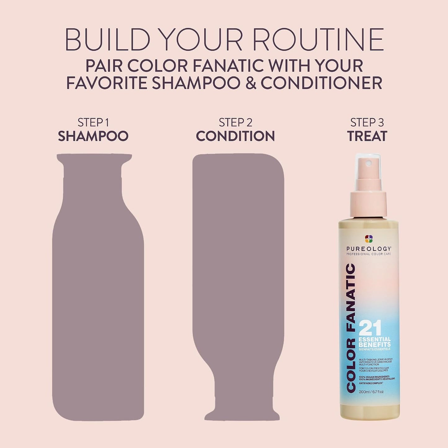 Pureology Color Fanatic Leave-in Conditioner | Hair Treatment and Detangler Spray | Smooths Frizz and Protects Hair Color From Fading | Heat Protectant | Vegan | 200ml