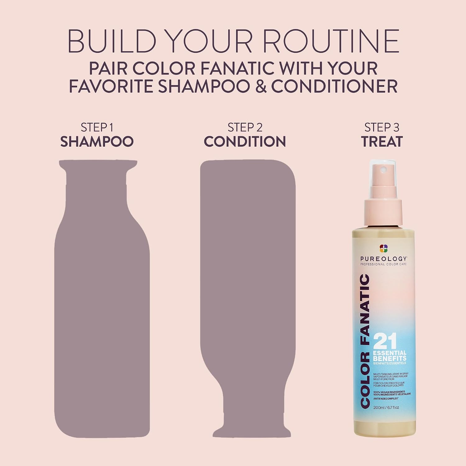 Pureology Color Fanatic Leave-in Conditioner | Hair Treatment and Detangler Spray | Smooths Frizz and Protects Hair Color From Fading | Heat Protectant | Vegan | 200ml