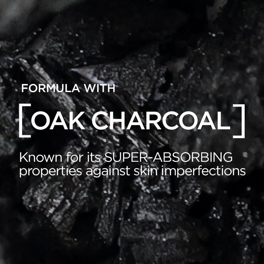L'Oréal Paris Face Wash For Men, Cleanses and Purifies, For Oily Skin and Breakouts, With Oak Charcoal, Men Expert Pure Power Charcoal, 100ml