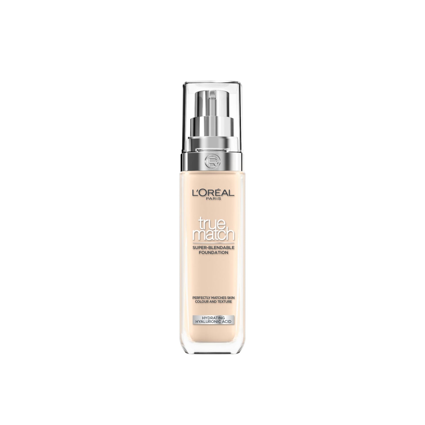 L'Oréal Paris Foundation for Face, Skincare Infused with Hyaluronic Acid, True Match Hydrating Liquid Foundation for All Skin Tones, 3N Creamy Beige, 30ml