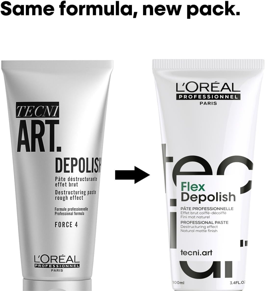 L’Oréal Professionnel Tecni.ART Depolish | Professional Matte Paste Salon Haircare | Deconstructed Texture & Strong Hold Complex | 100ml