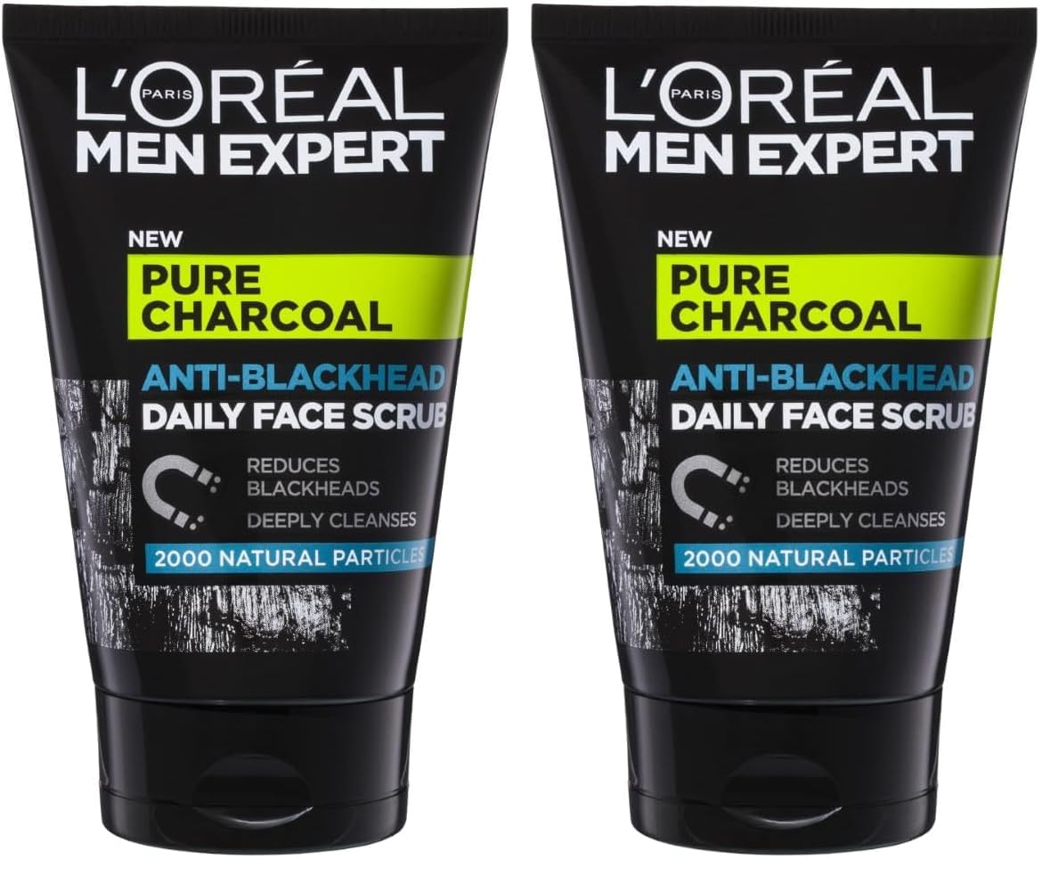 L'Oreal Paris Men Expert Pure Power Face Scrub For Men, Exfoliating Blackhead Wash, for Oily Skin and Breakouts, 100ml