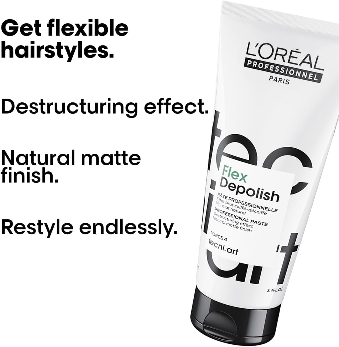 L’Oréal Professionnel Tecni.ART Depolish | Professional Matte Paste Salon Haircare | Deconstructed Texture & Strong Hold Complex | 100ml
