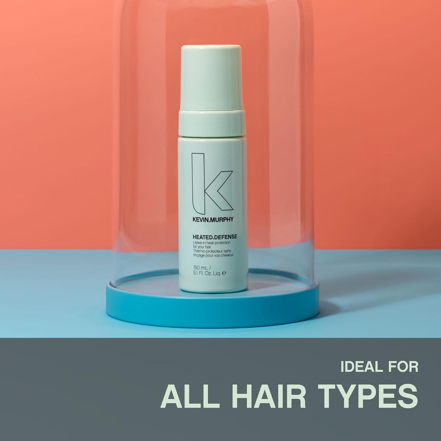 KEVIN.MURPHY HEATED.DEFENSE Heat Protection Hair Spray - For All Hair Types - Leave-In Styling Foam with Jojoba Oil & Quinoa for Heat Defence up to 232C - 150mL