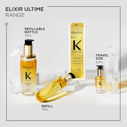 Kérastase Elixir Ultime Hair Oil, For Dull, All Hair Types, Strengthens, Nourishes and Protects From Heat, With Argan and Camellia Oil, L'Huile Originale, 75ml