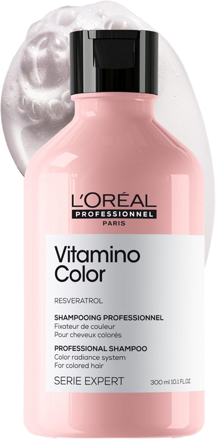 L’Oréal Professionnel Vitamino Color Shampoo | Salon Grade Hair Color Protection & Preservation | Prevents Damage | Adds Vibrancy & Enhances Shine | For Color Treated Hair | 300ml