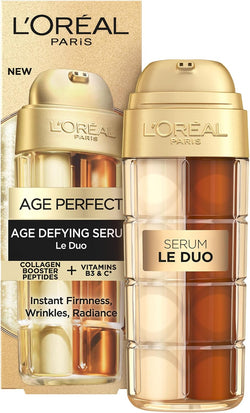 L'Oreal Paris Age Perfect Age Defying Le Duo Serum 30ml, with Collagen Booster Peptides, Vitamins B3 & Cg, for Instant Firmness, Visibly Reduced Wrinkles & Radiant Skin