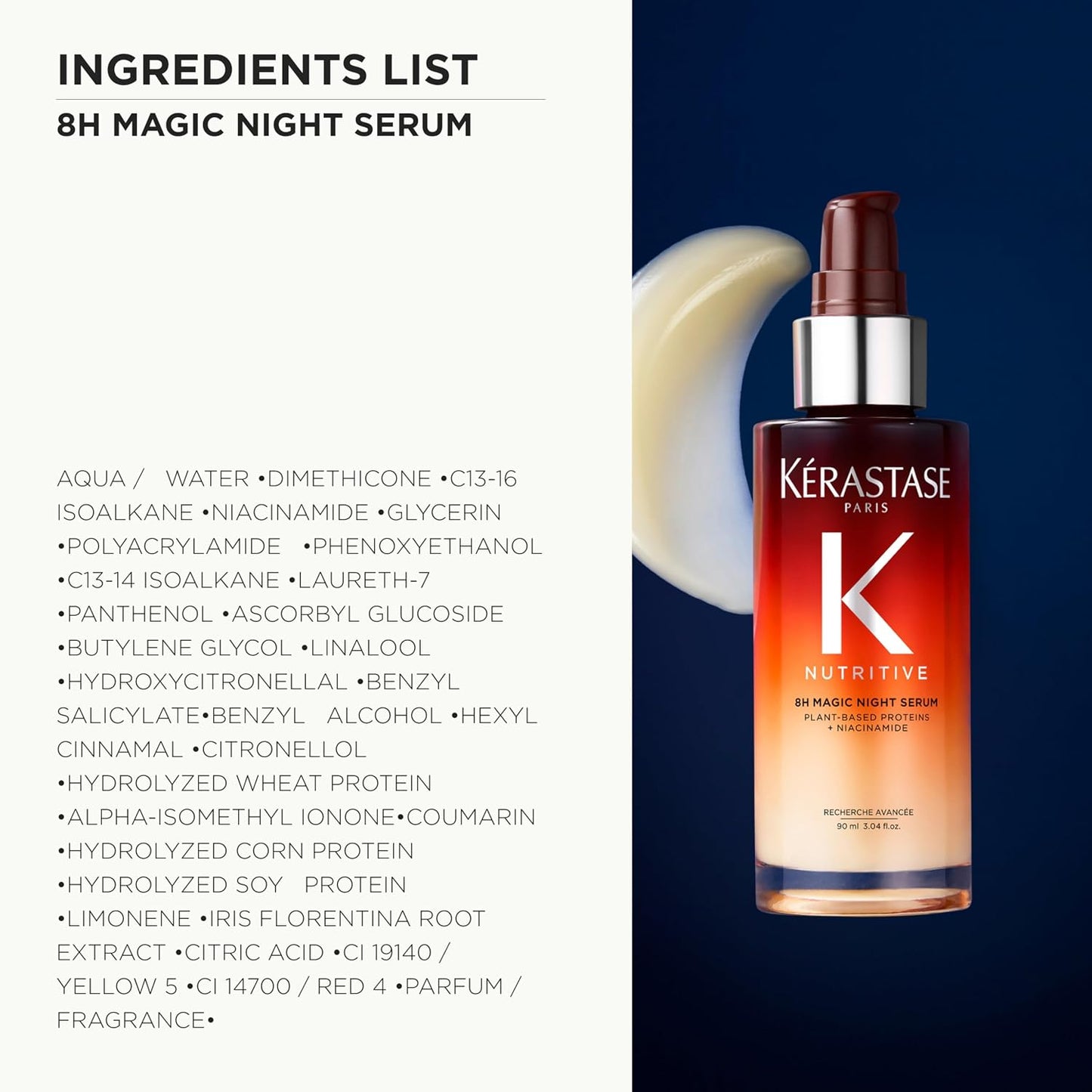 Kérastase Nutritive 8H Magic Night Serum – Professional Hair Care for Shine, Repair & Smoothness 90ml