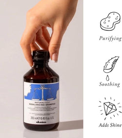 Davines Naturaltech REBALANCING Shampoo, Gently Cleanse The Scalp While Assisting With Excess Sebum Production, Add Shine