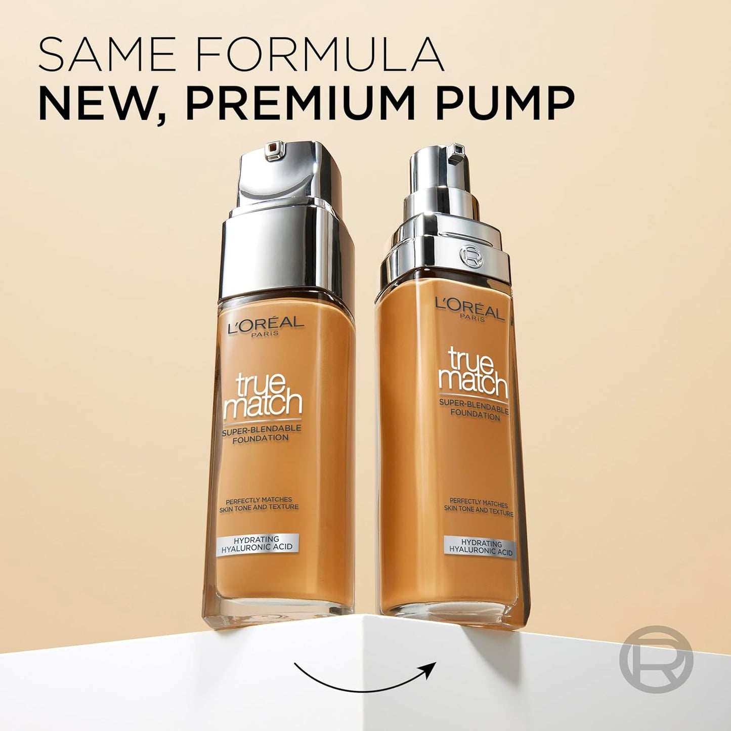 L'Oréal Paris Foundation for Face, Skincare Infused with Hyaluronic Acid, True Match Hydrating Liquid Foundation for All Skin Tones, 3N Creamy Beige, 30ml