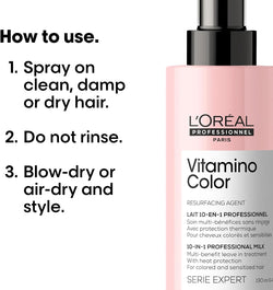 L'Oréal Professionnel Vitamino Color 10-1 Spray | Multi-Benefit Color Protecting Salon Haircare | Professional Resveratrol | 190ml