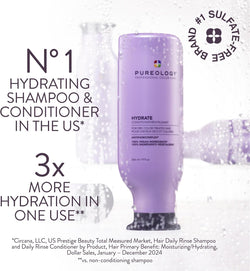 Pureology Hydrate Moisturizing Conditioner | Softens and Deeply Hydrates Dry Hair | For Medium to Thick Color Treated Hair | Sulfate-Free | Vegan | 266ml